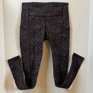 Lululemon Athletica Black and Purple Speckled Leggings